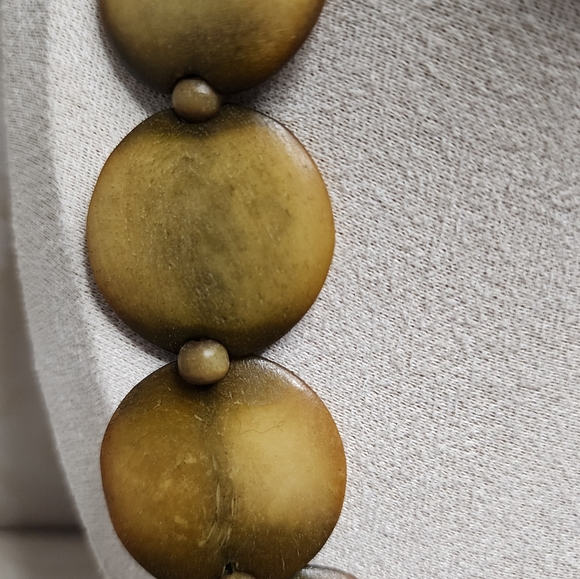 VINTAGE TAGUA NUT DISC NECKLACE NATURAL VEGETABLE IVORY BOHO ARTISAN - Picture 6 of 8